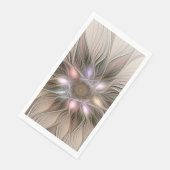 Joyful Flower Abstract Beige Brown Floral Fractal Servet (Hoek)