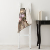 Joyful Flower Abstract Beige Brown Floral Fractal Sherpa Deken (In situ)