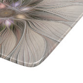 Joyful Flower Abstract Beige Brown Floral Fractal Snijplank (Hoek)