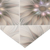 Joyful Flower Abstract Beige Brown Floral Fractal Tafelkleed (Gekanteld)