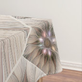 Joyful Flower Abstract Beige Brown Floral Fractal Tafelkleed (Voorbeeld)