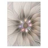 Joyful Flower Abstract Beige Brown Floral Fractal Tafelkleed (Voorkant)