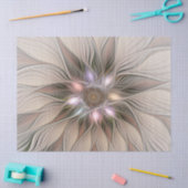 Joyful Flower Abstract Beige Brown Floral Fractal Tissuepapier (Craft)