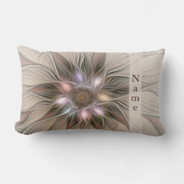 Joyful Flower Abstract Beige Brown Fractal Name Kussen
