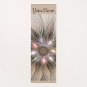 Joyful Flower Abstract Beige Brown Fractal Name Yogamat (Voorkant)