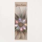 Joyful Flower Abstract Beige Brown Fractal Name Yogamat (Achterkant)