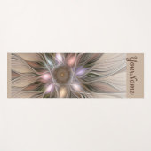 Joyful Flower Abstract Beige Brown Fractal Name Yogamat (Voorkant (horizontaal))