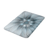 Joyful Flower Abstract Blue Gray Floral Fractal Badmat (Gekanteld)