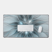 Joyful Flower Abstract Blue Gray Floral Fractal Bureaumat (Keyboard & Muis)