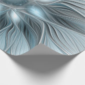 Joyful Flower Abstract Blue Gray Floral Fractal Cadeaupapier (Hoek)