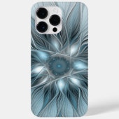 Joyful Flower Abstract Blue Gray Floral Fractal Case-Mate iPhone Case (Achterkant)