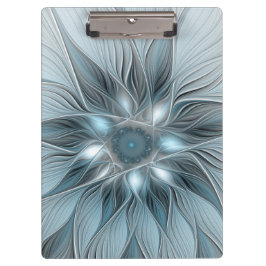 Joyful Flower Abstract Blue Gray Floral Fractal Klembord