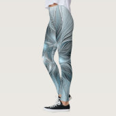 Joyful Flower Abstract Blue Gray Floral Fractal Leggings (Links)
