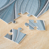 Joyful Flower Abstract Blue Gray Floral Fractal Legpuzzel (Zijkant)