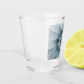 Joyful Flower Abstract Blue Gray Floral Fractal Shot Glas (Links)