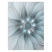 Joyful Flower Abstract Blue Gray Floral Fractal Tafelkleed (Voorkant)