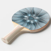 Joyful Flower Abstract Blue Gray Floral Fractal Tafeltennisbatje (Voorkant Gekanteld)