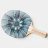 Joyful Flower Abstract Blue Gray Floral Fractal Tafeltennisbatje (Zijkant)