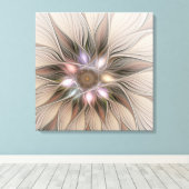 Joyful Flower Abstract Floral Fractal Art Triptych Canvas Afdruk (Insitu (Houten vloer))