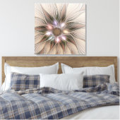 Joyful Flower Abstract Floral Fractal Art Triptych Canvas Afdruk (Insitu (Slaapkamer))