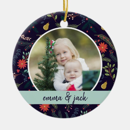 Joyful Foliage-foto Keramisch Ornament (Voorkant)