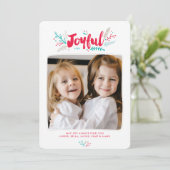 Joyful Foliage kerstfeestdag 4 Fotoplatte kaart (Staand voorkant)