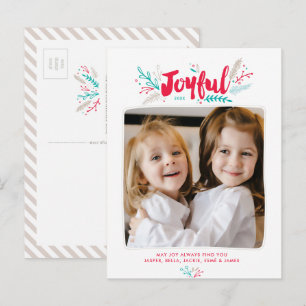 Joyful Foliage Kerstfeestdag Briefkaart