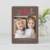 Joyful Foliage kerstfeestdag in houten platte kaar Kaart (Staand voorkant)