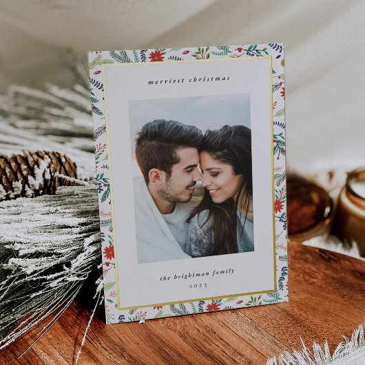 Joyful Foliage | Kerstfoto Folie Feestdagenkaart