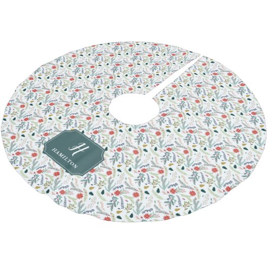 Joyful Foliage Monogram Kerstboom Rok (Gekanteld)