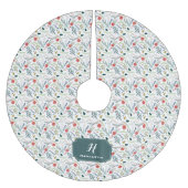 Joyful Foliage Monogram Kerstboom Rok (Voorkant)