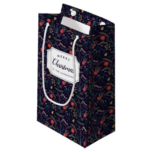 Joyful Foliage Personalized Holiday Klein Cadeauzakje (Voorkant Gekanteld)