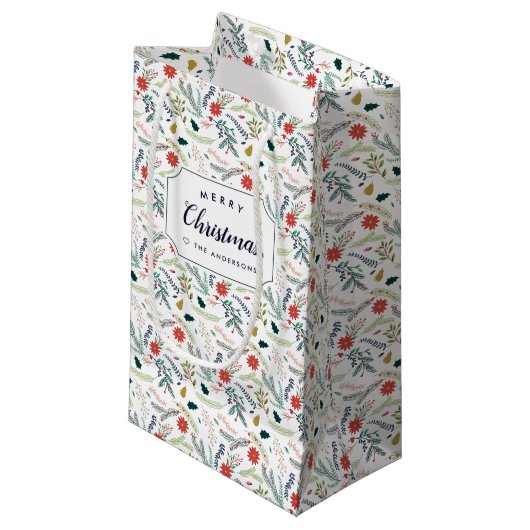 Joyful Foliage Personalized Holiday Klein Cadeauzakje (Voorkant Gekanteld)