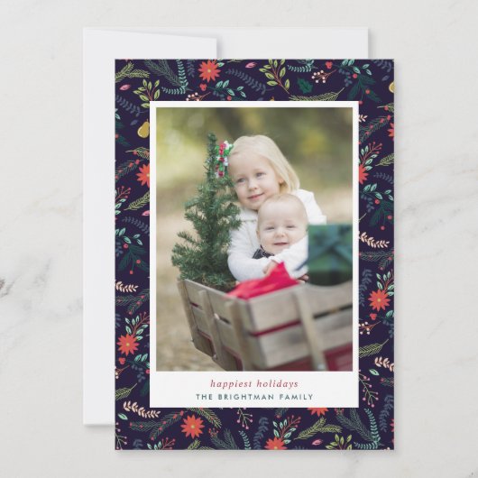 Joyful Foliage | Vakantieknopkaart Feestdagenkaart (Voorkant)