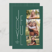 Joyful foto collage green card feestdagenkaart (Voorkant / Achterkant)