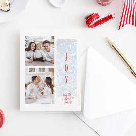 Joyful Frosty Family Twee Foto Vakantie Kaart