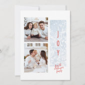 Joyful Frosty Family Twee Foto Vakantie Kaart (Voorkant)