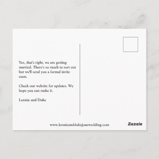 Joyful Fun Photo Wedding Sla de datum op Briefkaart (Achterkant)