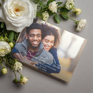 Joyful Fun Photo Wedding Sla de datum op Magnetische Uitnodiging