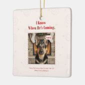 Joyful Funny Dog Pet Photo Christmas Holiday Keramisch Ornament (Links)