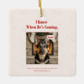 Joyful Funny Dog Pet Photo Christmas Holiday Keramisch Ornament (Voorkant)