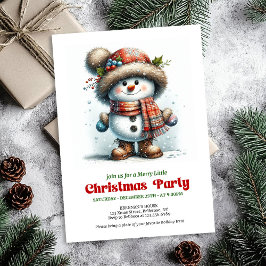 Joyful funny snowman invite festive party digital kaart