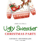 Joyful Funny Ugly Sweater Holiday Party Card Kaart