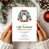 Joyful Funny Ugly Sweater Xmas Invitation Kaart