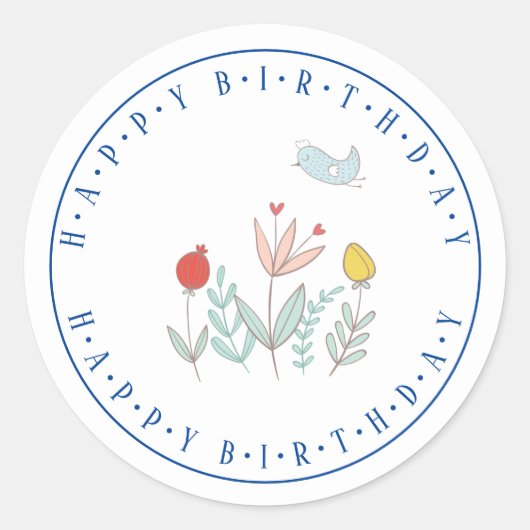 Joyful Garden Bird Classic Round Sticker (Voorkant)