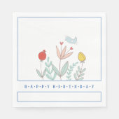 Joyful Garden Bird Paper Napkin Servet (Voorkant)