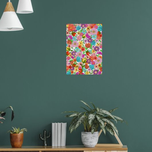 Joyful Garden Bloom Poster (Woonkamer 1)