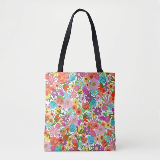 Joyful Garden Bloom Tote Bag (Voorkant)