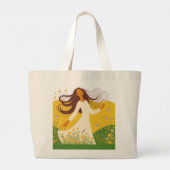 Joyful Garden Dancer Canvas Shopping Tas (Achterkant)