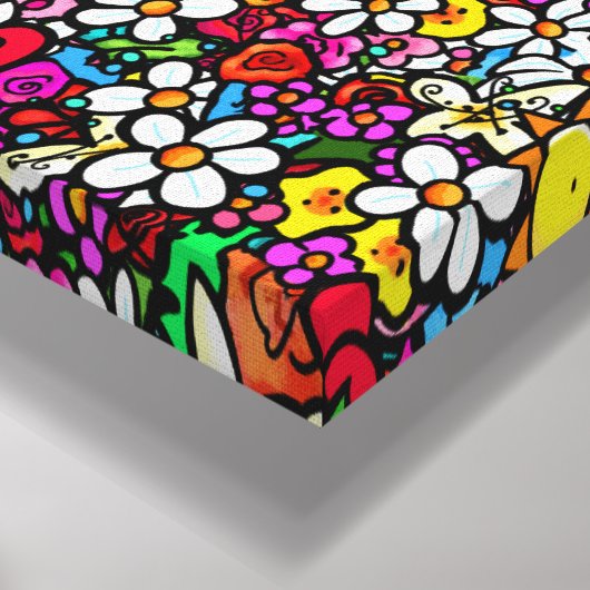 Joyful Garden Groovy Canvas Afdruk (Hoek(Onderkant))